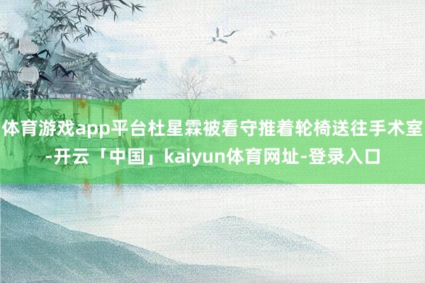 体育游戏app平台杜星霖被看守推着轮椅送往手术室-开云「中国」kaiyun体育网址-登录入口