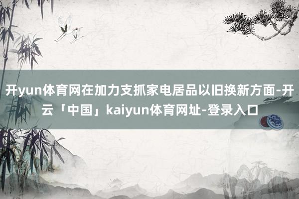 开yun体育网在加力支抓家电居品以旧换新方面-开云「中国」kaiyun体育网址-登录入口